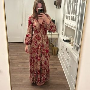 Cienna red silk blend dress size medium